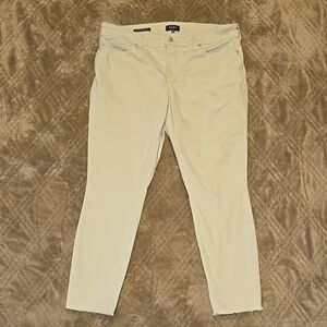 NYDJ Women's Beige Ankle & Cropped Raw Hem Jeans size 14